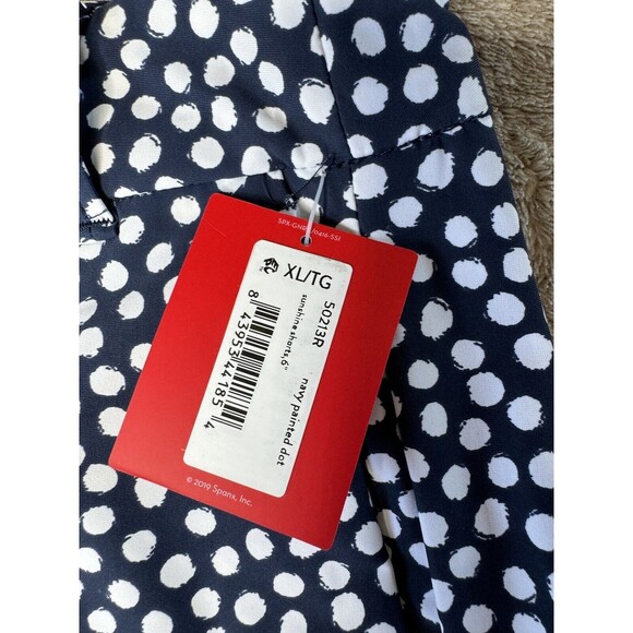 SPANX Sunshine Shorts 6" Navy Painted Dot Women's Size XL - Picture 10 of 14
